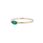 18K Solid Gold Emerald Precious Gold Ring - 图片 3