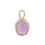 14K Solid Gold Amethyst Stone Pendant - 图片 3