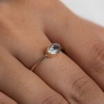 14K Solid Gold Oval Cut Aquamarine Ring - Image 6