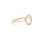 14K Solid Gold Circle Natural Diamond Ring - Image 5