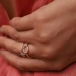 14K Solid Gold Circle Natural Diamond Ring - Image 7