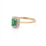14K Solid Gold Emerald Diamond Ring - Image 3