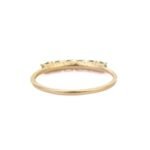 18K Solid Gold Emerald Half Eternity Band - 图片 4
