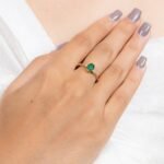 14K Solid Gold Emerald Ring - 图片 2