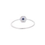 14K Solid Gold Blue Sapphire Stacking Ring - 图片 5