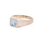 18K Solid Gold Aquamarine Ring - 图片 3