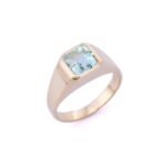 18K Solid Gold Aquamarine Ring - 图片 2