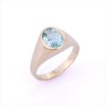 14K Solid Gold Aquamarine Ring - Image 2