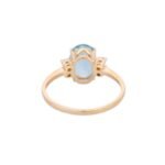 14K Solid Gold Aquamarine Ring - Image 4