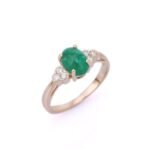 14K Solid Gold Emerald Ring - Image 2