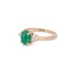 14K Solid Gold Emerald Ring - Image 3