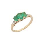 14K Solid Gold Emerald Ring - 图片 2
