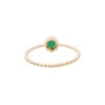 14K Solid Gold Round Emerald Ring - Image 4