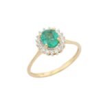 14K Solid Gold Emerald Ring - 图片 2