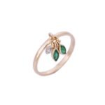 14K Solid Gold Emerald Ring - 图片 3