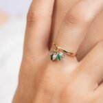 14K Solid Gold Emerald Ring - 图片 2