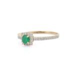 14K Solid Gold Emerald Wedding Ring - Image 3