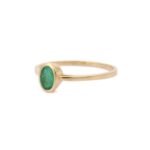 14K Solid Gold Emerald Solitaire Ring - Image 3