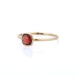 14K Solid Gold Cushion Cut Garnet Ring - Image 3