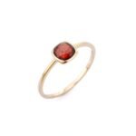 14K Solid Gold Cushion Cut Garnet Ring - Image 2