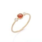 14K Solid Gold Garnet Ring - Image 3