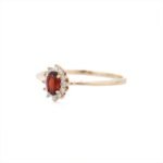 18K Solid Gold Garnet Ring - 图片 3