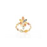 18K Solid Gold Multi Sapphire Ring - 图片 5