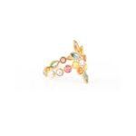 18K Solid Gold Multi Sapphire Ring - 图片 4