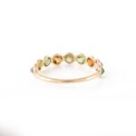 14K Solid Gold Multi Tourmaline Half Eternity Band - 图片 5