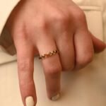 14K Solid Gold Multi Tourmaline Half Eternity Band - 图片 7