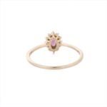 14K Solid Gold Rhodolite Halo Diamond Ring - Image 4