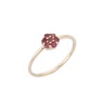 18K Solid Gold Rhodolite Ring - 图片 2