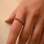 14K Solid Gold Ruby Half Eternity Band - Image 6