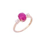 18K Solid Gold Ruby Ring - Image 2