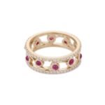 18K Solid Gold Ruby Ring - 图片 4
