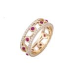18K Solid Gold Ruby Ring - 图片 2