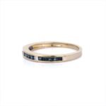18K Solid Gold Sapphire Band Ring - 图片 4