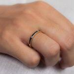 18K Solid Gold Sapphire Band Ring - 图片 6