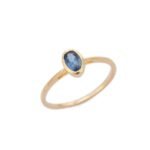 18K Solid Gold Sapphire Ring - Image 2