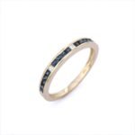 18K Solid Gold Sapphire Band Ring - 图片 3