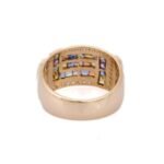 18K Solid Gold Multi Sapphire Ring - 图片 4