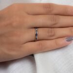 18K Solid Gold Sapphire Band Ring - 图片 5