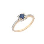 18K Solid Gold Sapphire Ring - Image 2