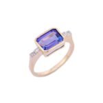 14K Solid Gold Tanzanite Ring - 图片 2
