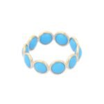 14K Solid Gold Turquoise Eternity Band - 图片 4