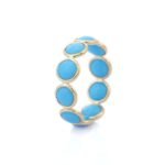 14K Solid Gold Turquoise Eternity Band - 图片 3