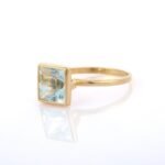 14K Solid Gold Aquamarine Ring - Image 5