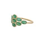 14K Solid Gold Oval Shape Emerald Ring - Image 3