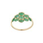 14K Solid Gold Oval Shape Emerald Ring - Image 4