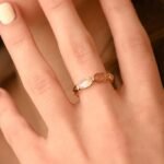 18K Solid Gold Tourmaline And Rainbow Moonstone Eternity Band - 图片 6